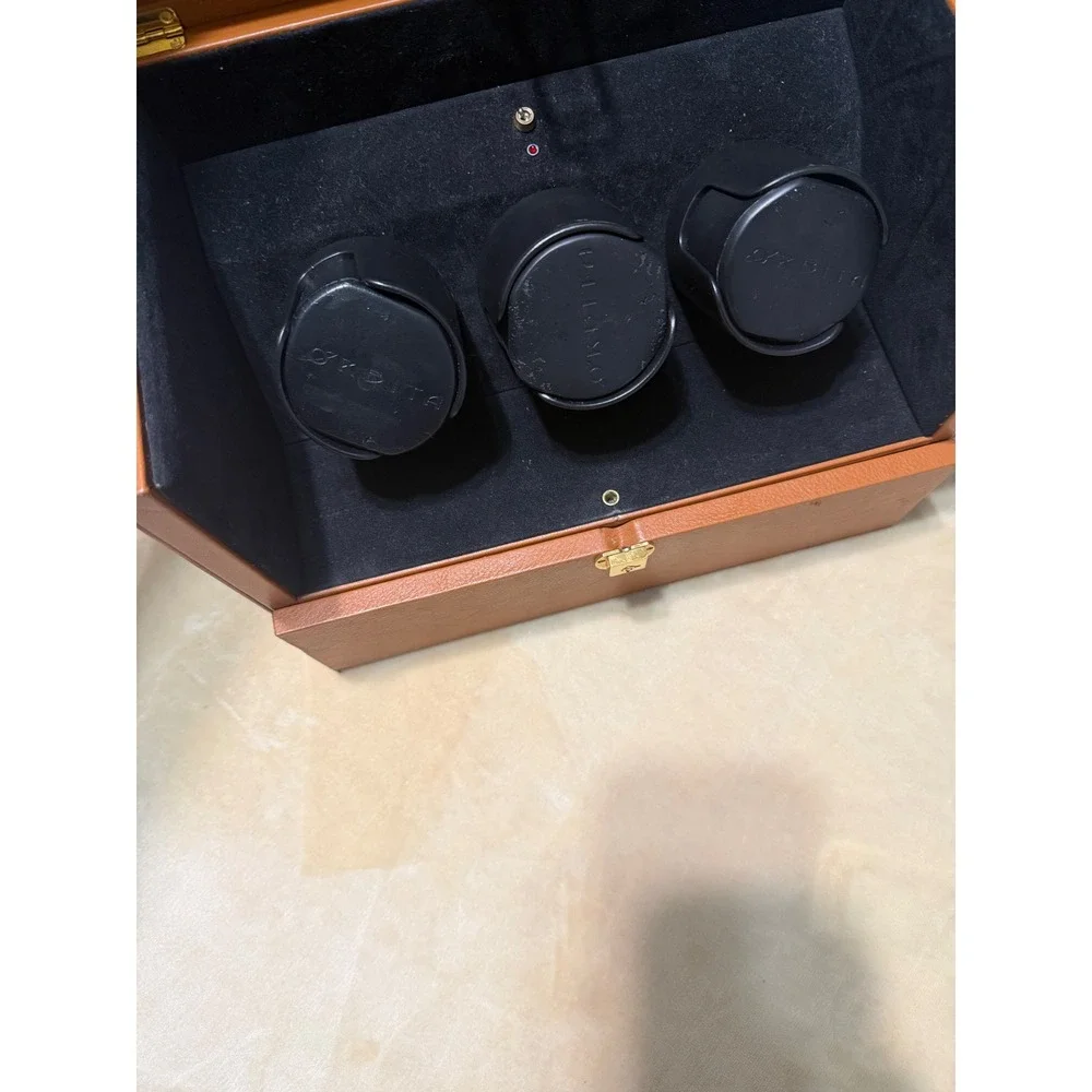 Orbita Triple Watch Winder Mens Tan Brown Leather Programmable (Parts Only)